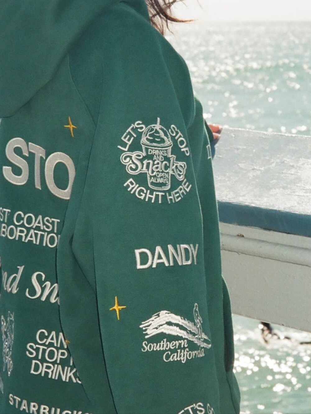 Starbucks Green Graphic Hoodie with White Prints - Picture 4 of 8